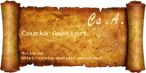 Csurka Ametiszt névjegykártya